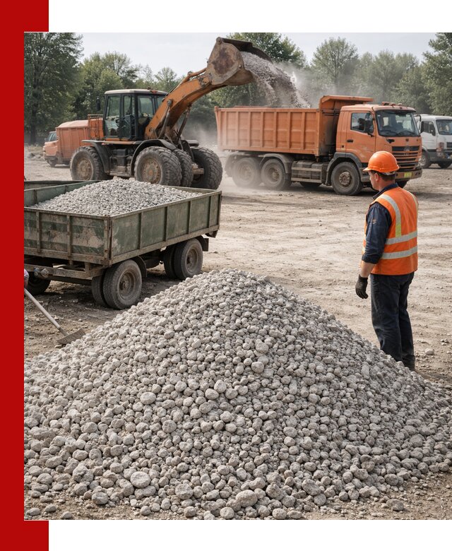 Доставка известнякового щебня фракция 20–40 в Березниках