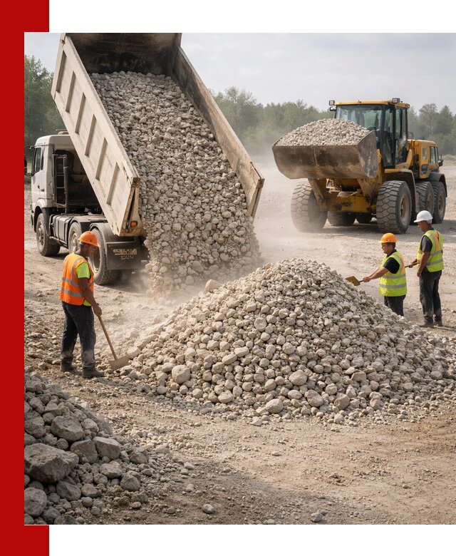Доставка известнякового щебня фр. 40-70 в Березниках