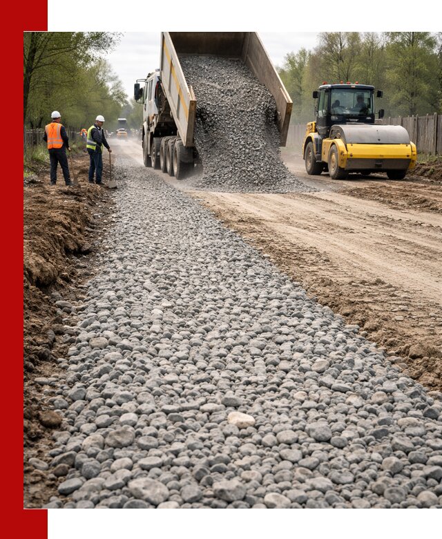 Доставка щебня для отсыпки дорог в Березниках высокого качества