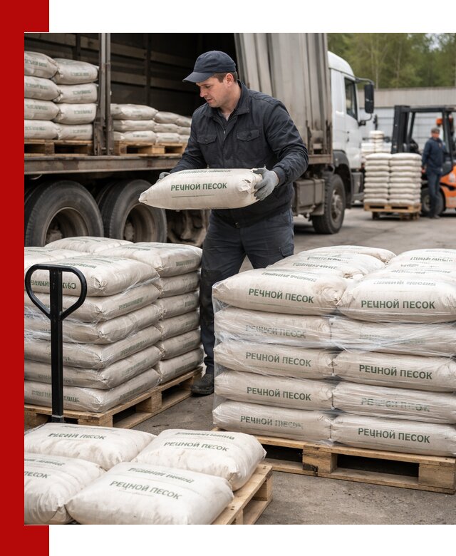 Речной песок в мешках с доставкой в Березниках