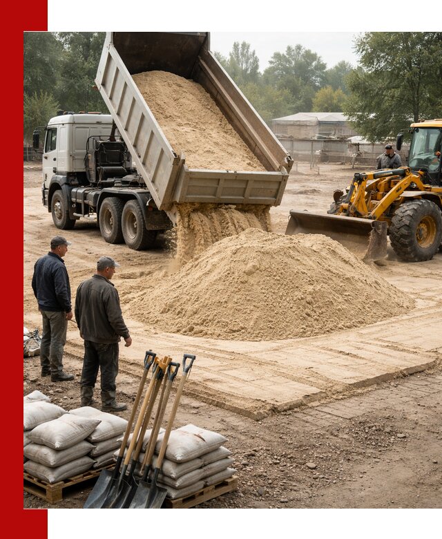 Доставка мытого песка в Березниках с самосвалами по выгодной цене