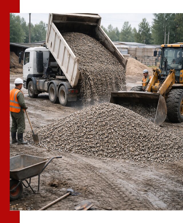 Мытый гравий с доставкой в Березниках от карьера до участка