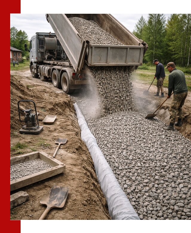 Гравий для дренажа с доставкой в Березниках качественный и недорогой