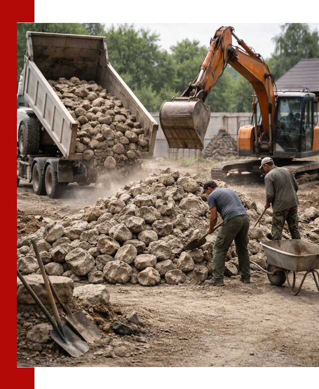 Доставка и разгрузка бутового камня в Березниках