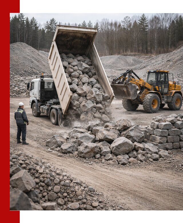 Доставка и продажа бутового гранитного камня в Березниках