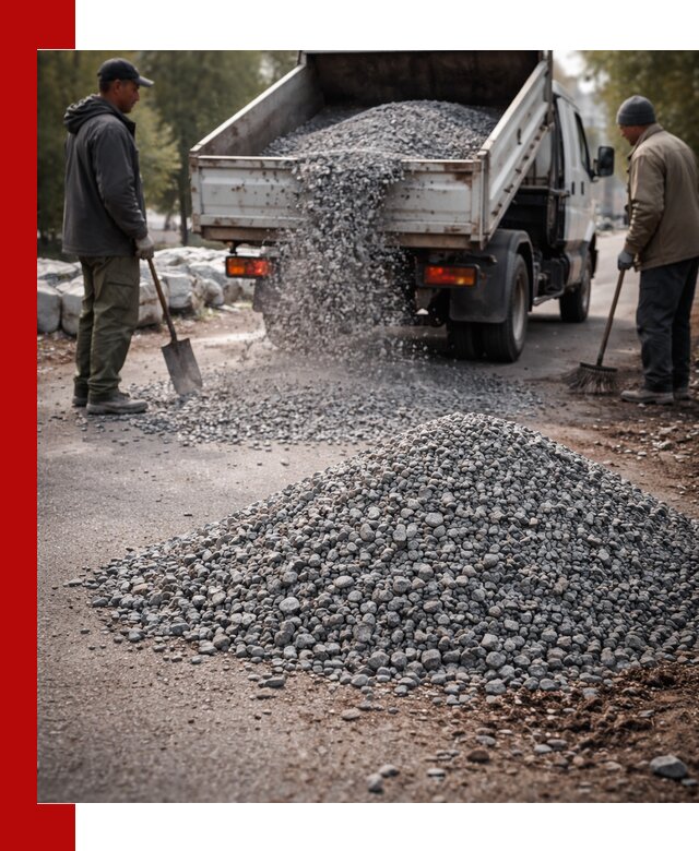 Гранитная крошка для посыпки дорог и тротуаров в Березниках