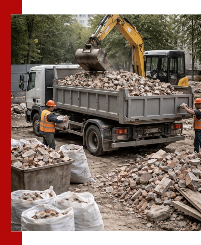 Вывоз строительного мусора в Березниках с самосвалами и контейнерами