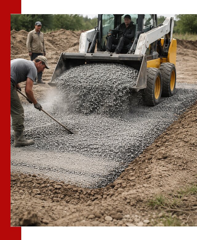 Устройство щебеночной подушки в Березниках для дорог и фундаментов